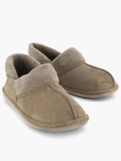 Ladies Taupe Full Slipper