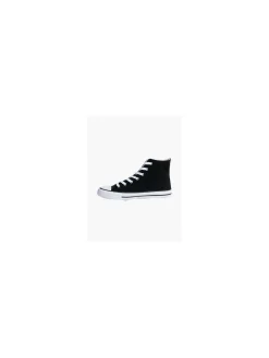 Ladies VTY Black High Top Lace-up Canvas Shoes
