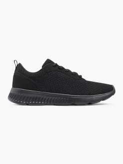 Ladies VTY Black Lace-up Trainers