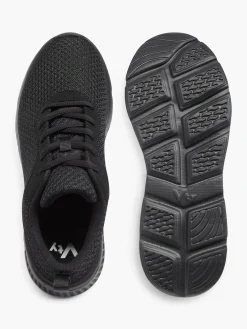Ladies VTY Black Lace-up Trainers