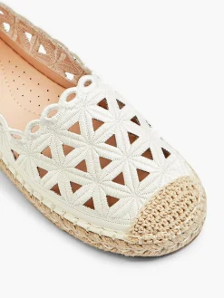 Ladies White & Beige Espadrille