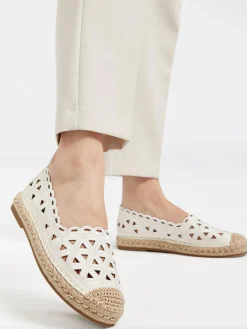 Ladies White & Beige Espadrille