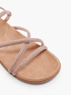 Light Beige Diamante Strapped Sandal