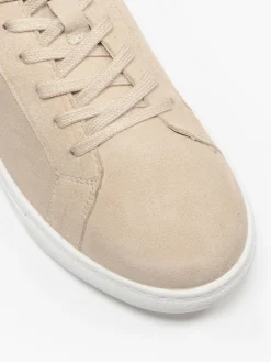 Light Beige Leather Suede Cupsole Trainers