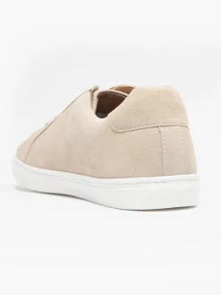 Light Beige Leather Suede Cupsole Trainers