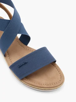 Light Blue Elasticated Strap Sandal with Contrasting Sole