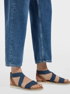 Light Blue Elasticated Strap Sandal with Contrasting Sole