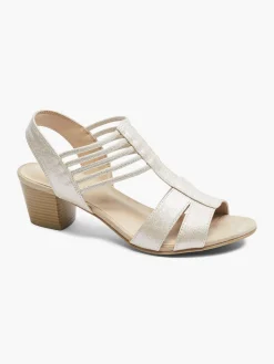 Light Rose Gold Heeled Sandals