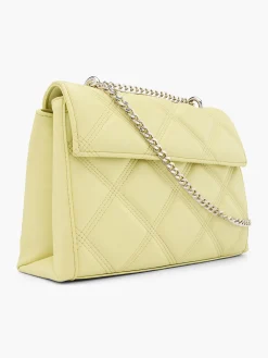 Lime Quilted Handbag with Chain Strap