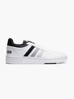 Mens Adidas White/Grey/Black Hoops 3.0 Trainers