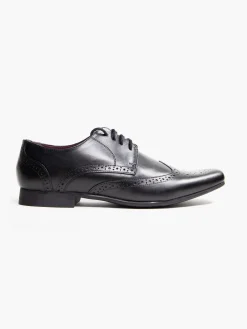 Mens AM Shoe Formal Black Leather Lace-up Shoes