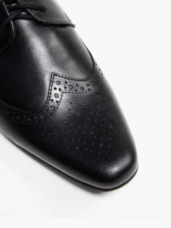 Mens AM Shoe Formal Black Leather Lace-up Shoes