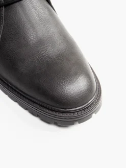 Mens Black Casual Lace Up Boots