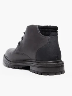 Mens Black Casual Lace Up Boots