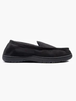 Mens Black Moccasin Slippers