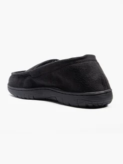 Mens Black Moccasin Slippers