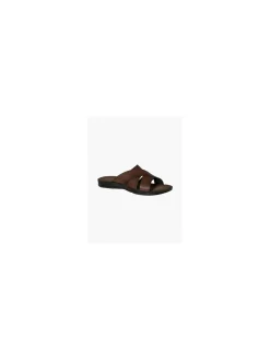 Mens Blue Fin Brown Cross Strap Sandal