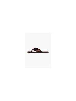 Mens Blue Fin Brown Toe Post Sandals