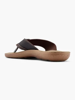 Mens Blue Fin Brown Toe-Post Flip Flops