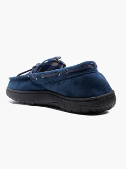 Mens Blue Moccasin Slippers