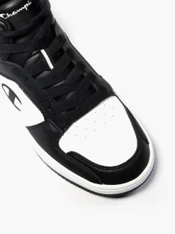Mens Champion Black/White Rebound 2.0 Mid Trainers