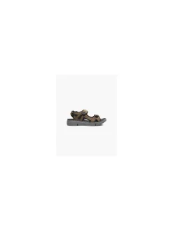 Mens Hush Puppies Castro Brown Triple Strap Sandals