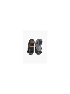 Mens Hush Puppies Castro Brown Triple Strap Sandals
