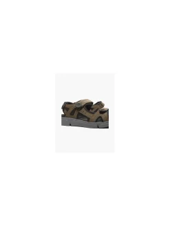 Mens Hush Puppies Castro Brown Triple Strap Sandals