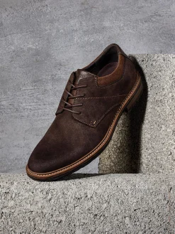 Mens Lace Up Dark Brown Casual Formal