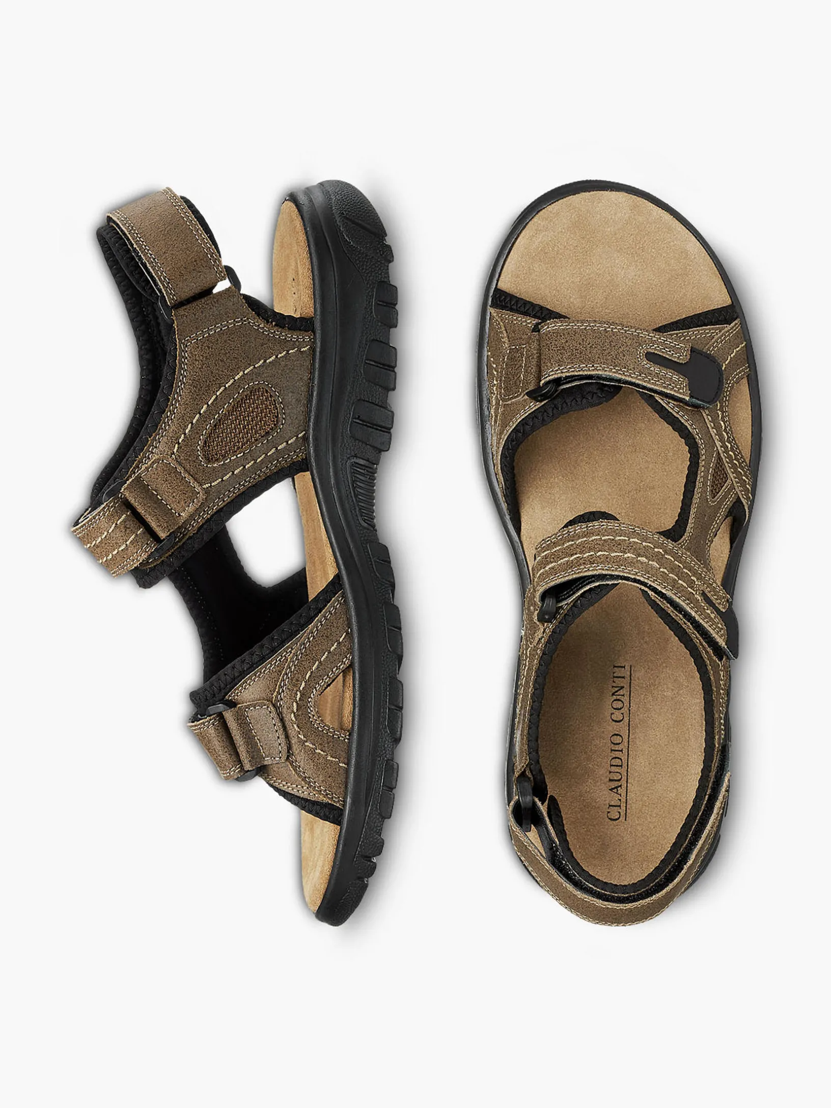 Mens Leather 3 Strap Sandals