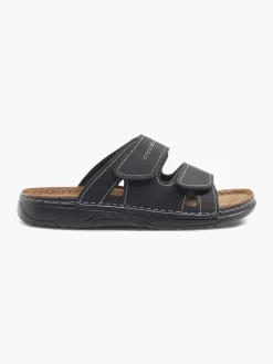 Mens Memphis One Black Twin Strap Footbed