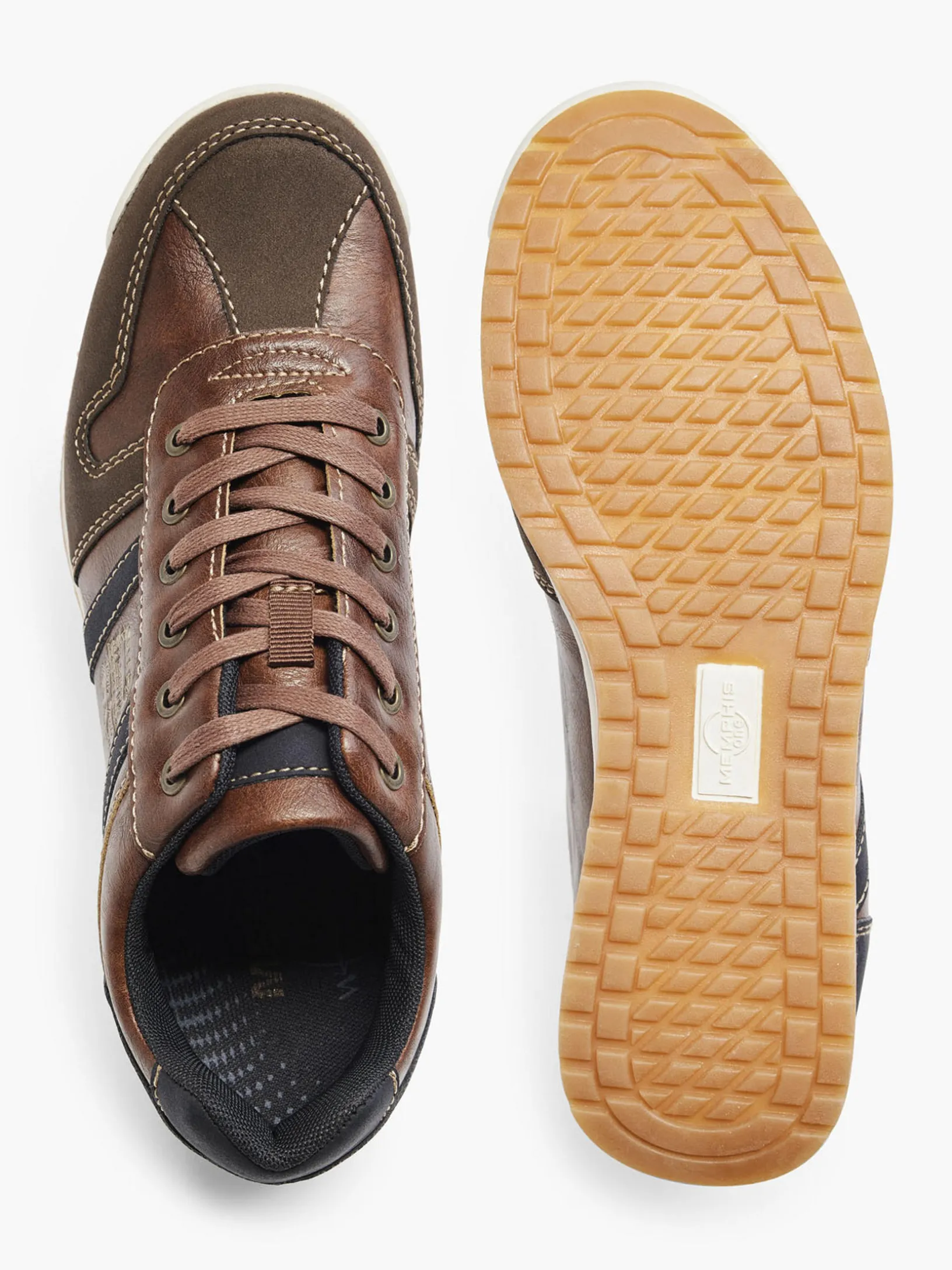 Mens Memphis One Brown Causal Lace-up Shoes