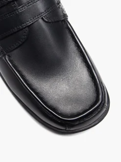 Mens Twin Strap Casual Black Shoe