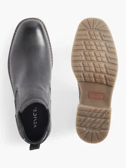 Mens Venice Black Formal Slip-on Boots