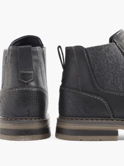 Mens Venice Black Formal Slip-on Boots