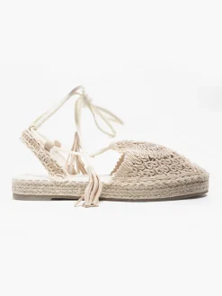 Nautral Espadrille with Ankle Tie Detail