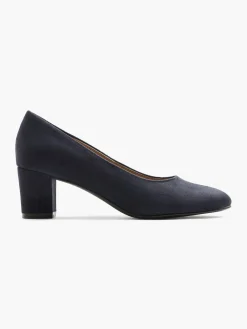 Navy Block Heel