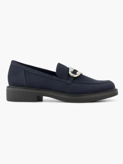 Navy Blue Loafer with Metallic Detail