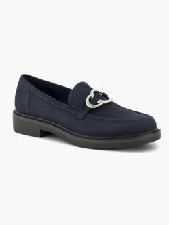 Navy Blue Loafer with Metallic Detail