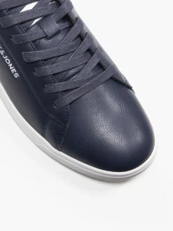 Navy Lace Up Casual Trainers
