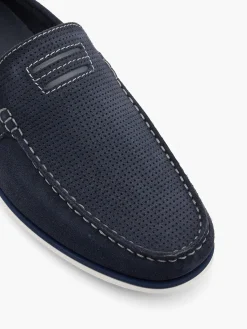 Navy Leather Loafers