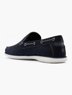 Navy Leather Loafers