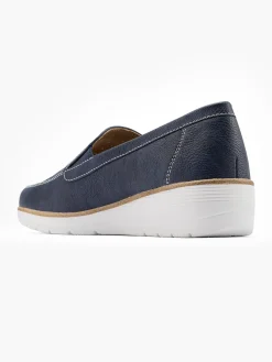 Navy Slip On Wedge Comfort Shoe