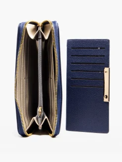 Navy Zipped Purse with Removable Card Holder