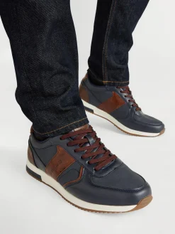 Navy/Brown Casual Lace Up Trainer