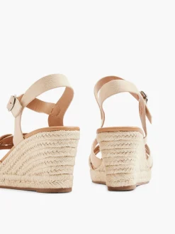 Neutral Woven Strapped Wedge Heel