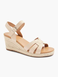 Neutral Woven Strapped Wedge Heel