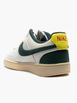 Nike White/Green Court Vision Low NN Lace-up Trainer