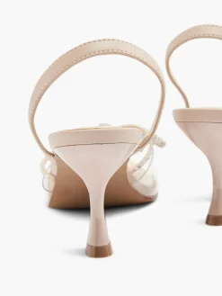 Nude Bow Detail Slingback Heel with Perpex Panelling