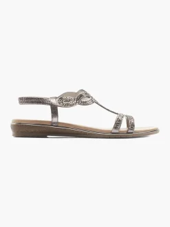 Pewter Gem Detail Sandals